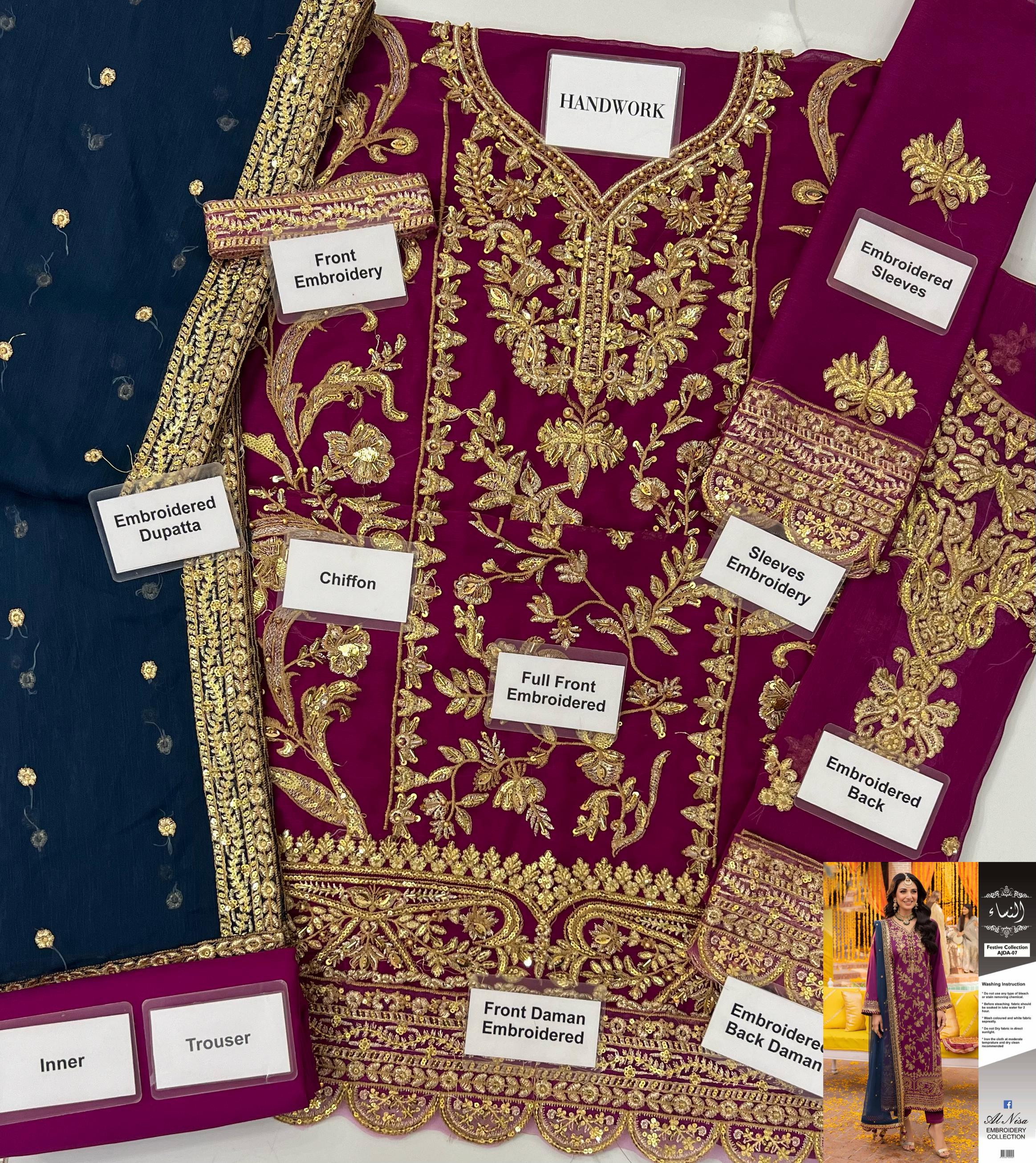 ASIM JOFA ⏐ CHIFFON ⏐ HAND EMBROOIDERED ⏐ WEDDIING EDITION