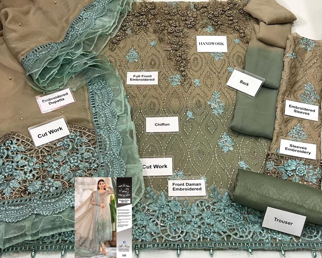 ALNISA ⏐ CHIFFON ⏐ EMBELLISH HAND EMBROIDERED ⏐ SEQUENCE WORK