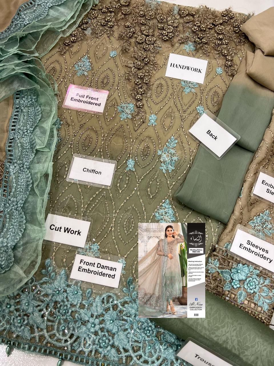 ALNISA ⏐ CHIFFON ⏐ EMBELLISH HAND EMBROIDERED ⏐ SEQUENCE WORK