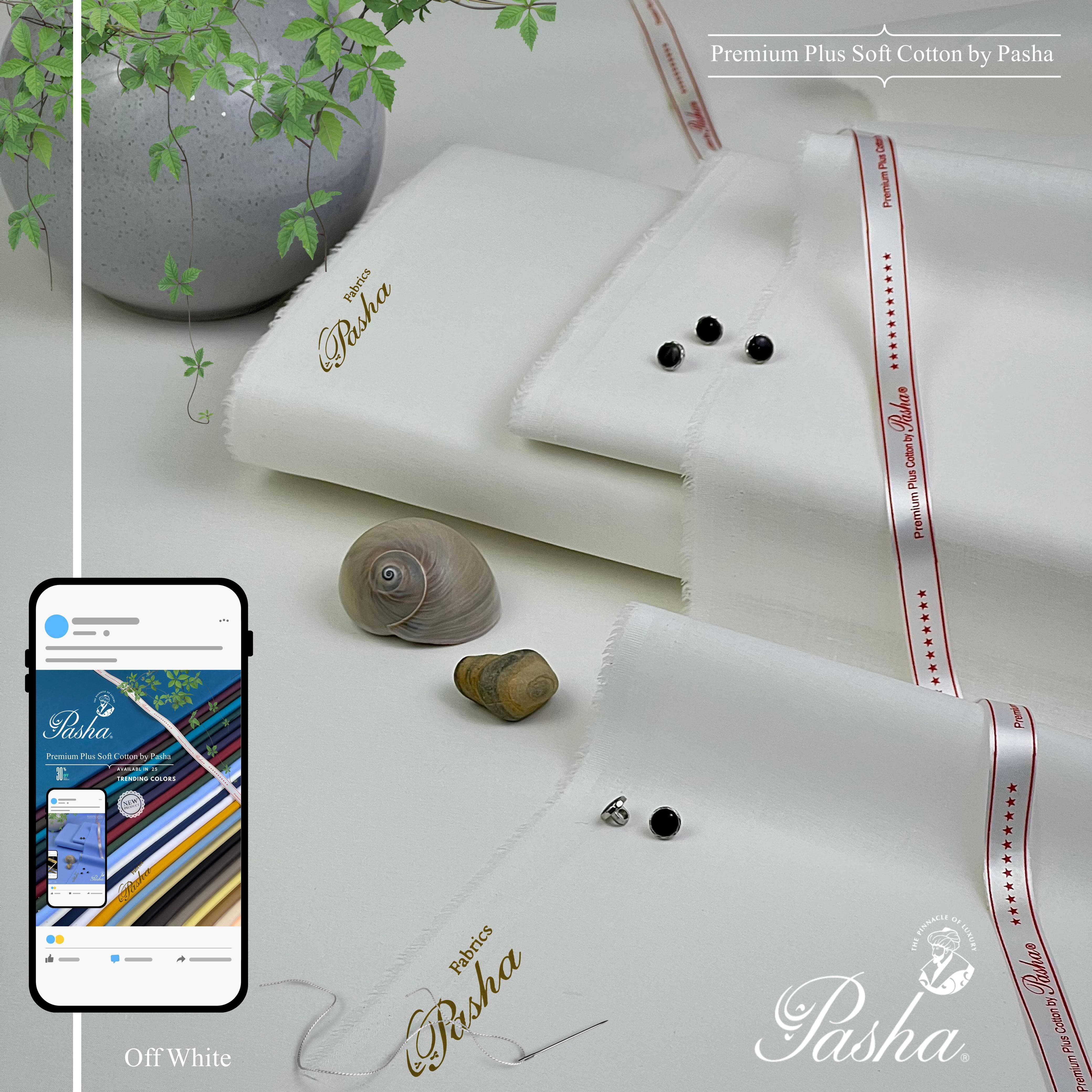 PASHA -Premium Plus - Soft Cotton - Off White