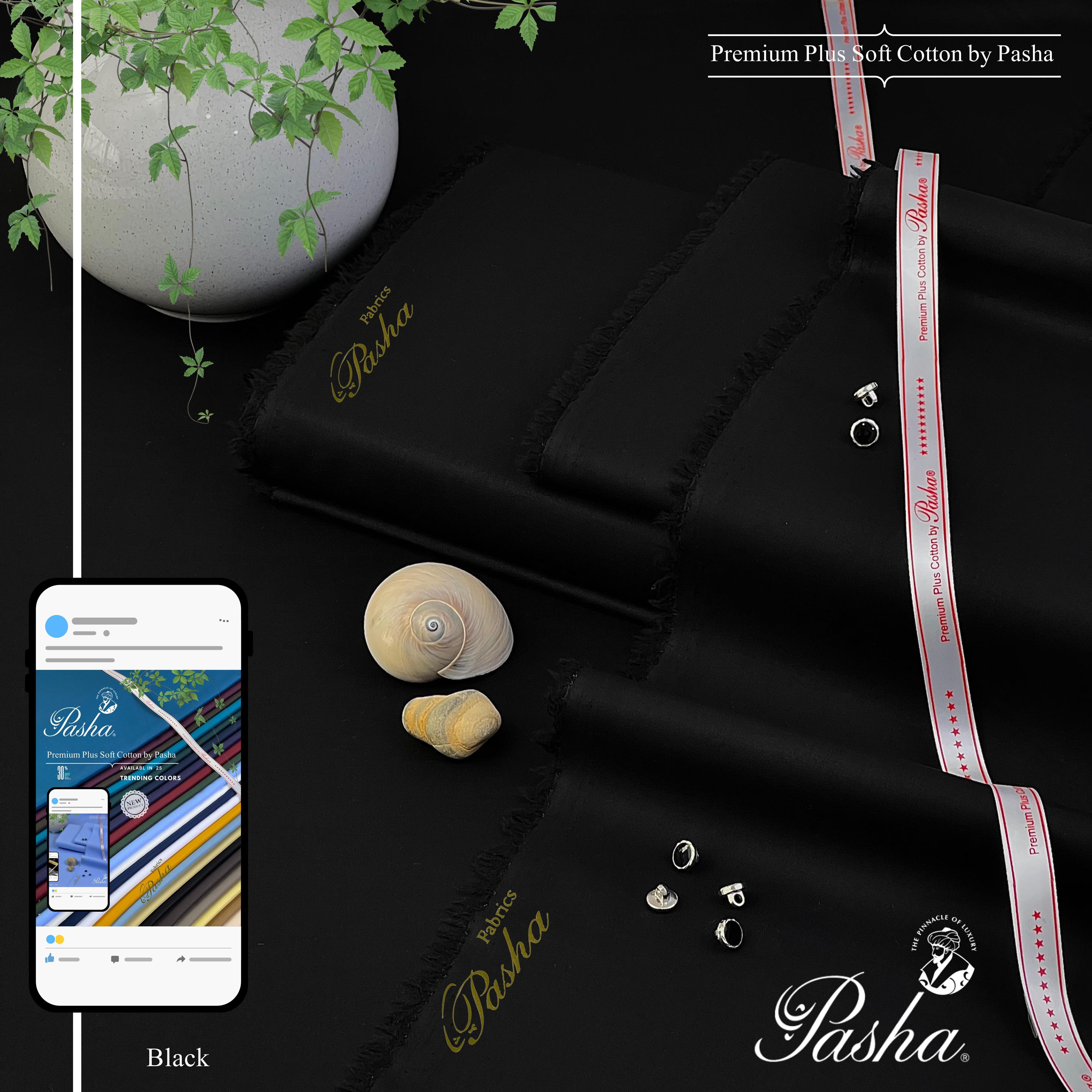 PASHA -Premium Plus - Soft Cotton - Black
