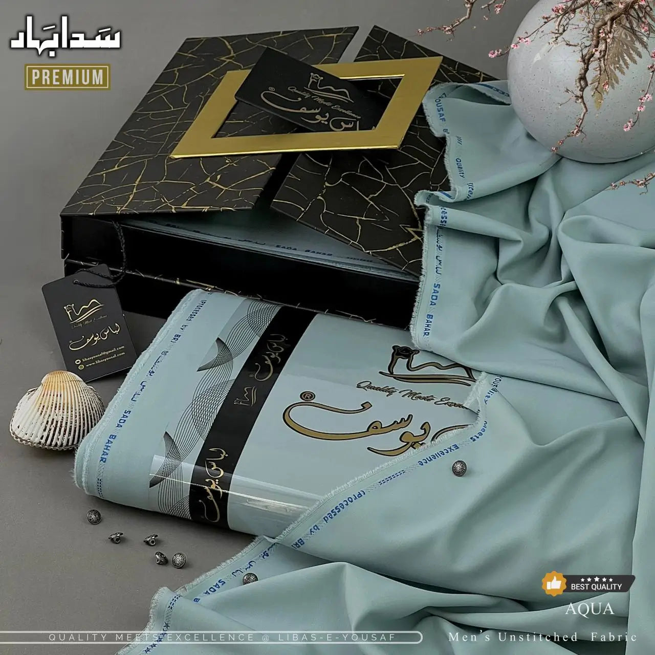 SADA BAHAR PREMIUM | Crafted by Libas e Yousaf | Wash & Wear | Summer fabric | Aqua
