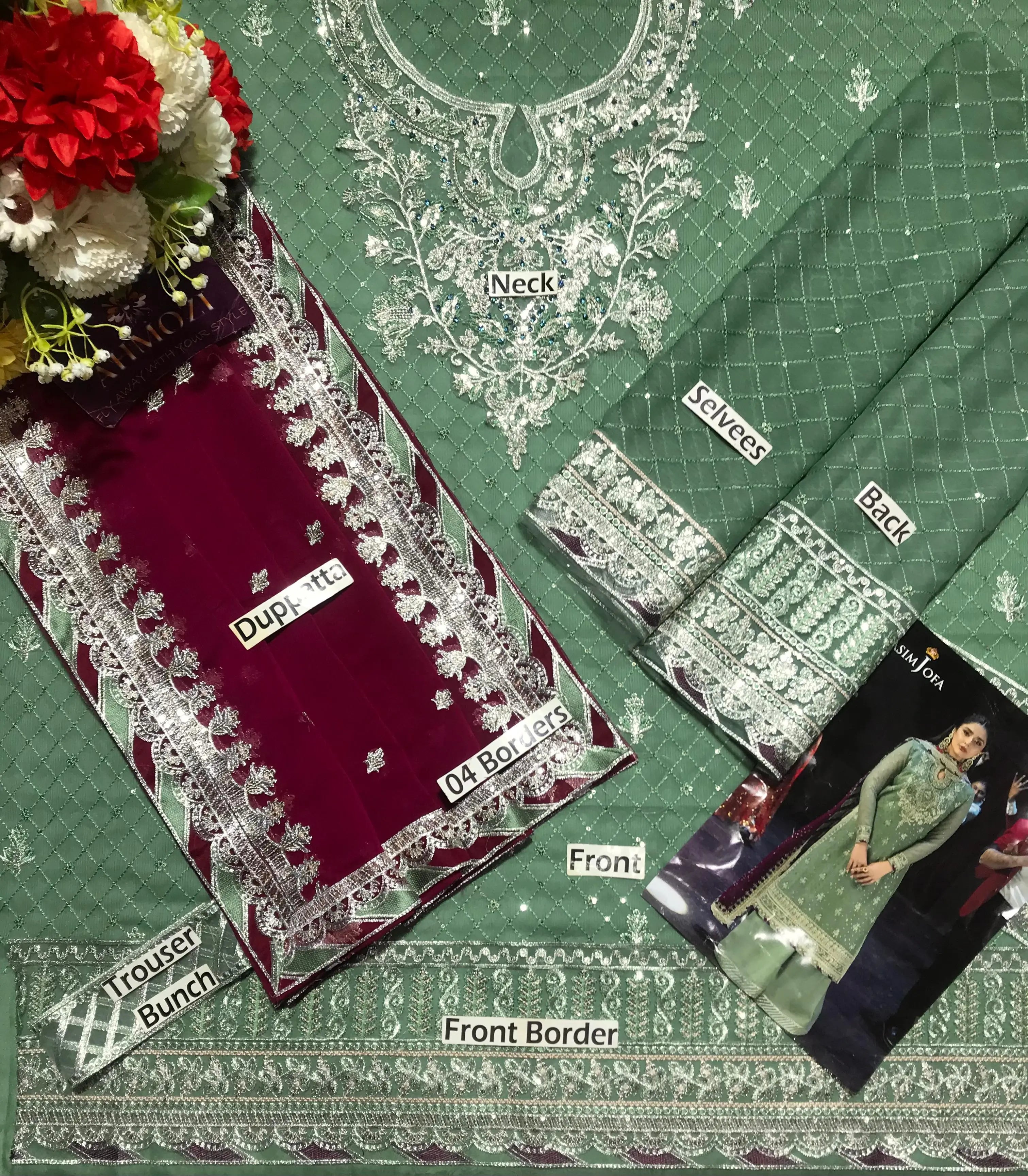 Asim Jofa Chiffon Embroidered Collection (Unstitched | Premium Version)