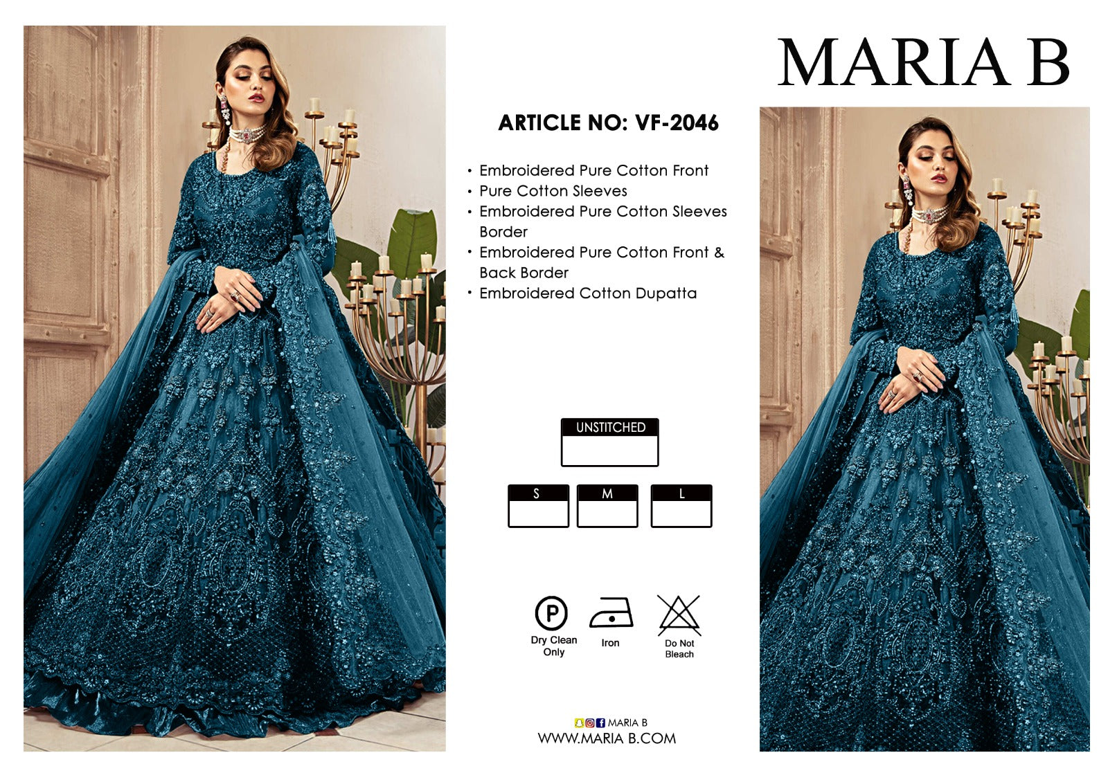 MARIA B bridal maxi long frock