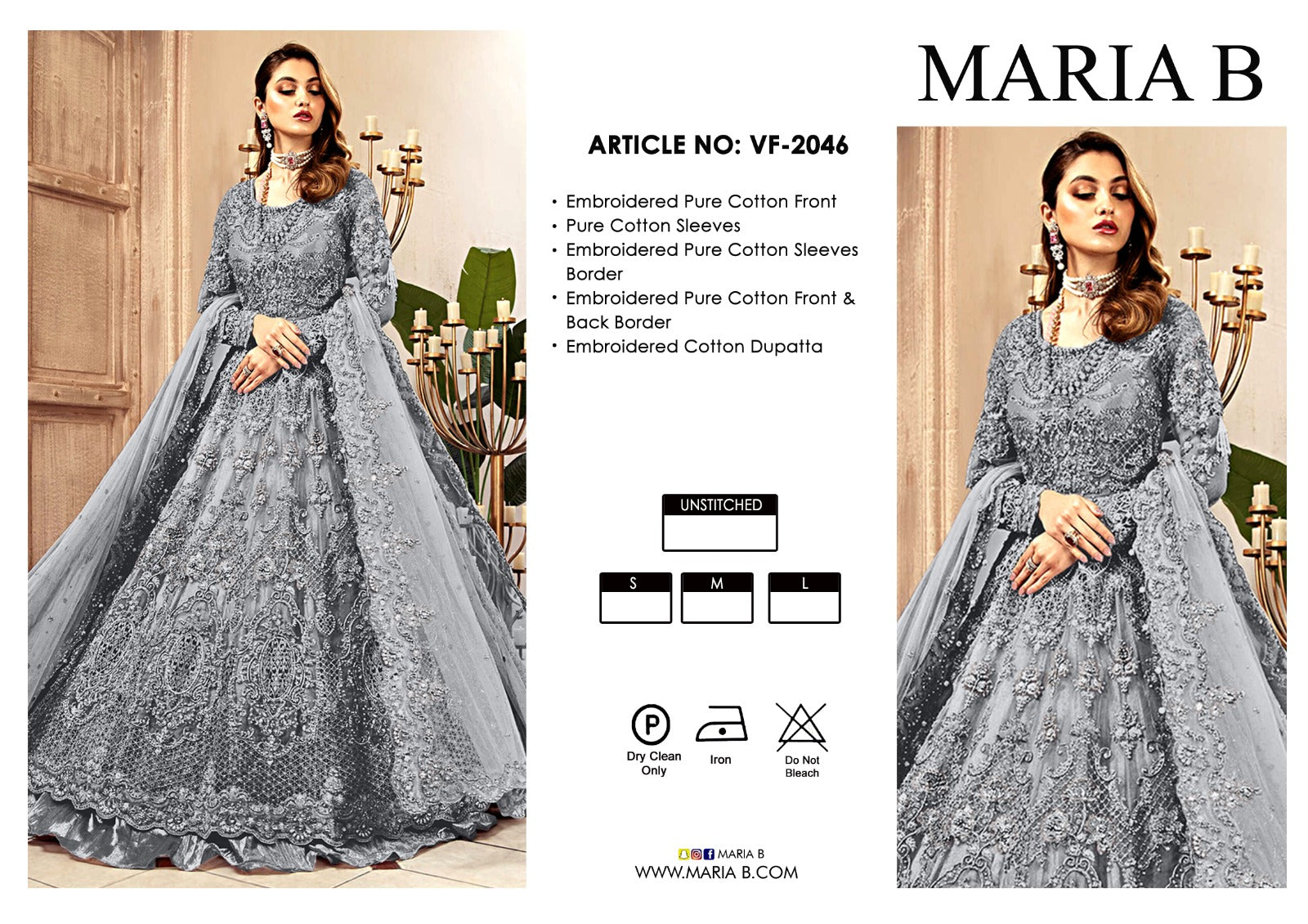 MARIA B bridal maxi long frock