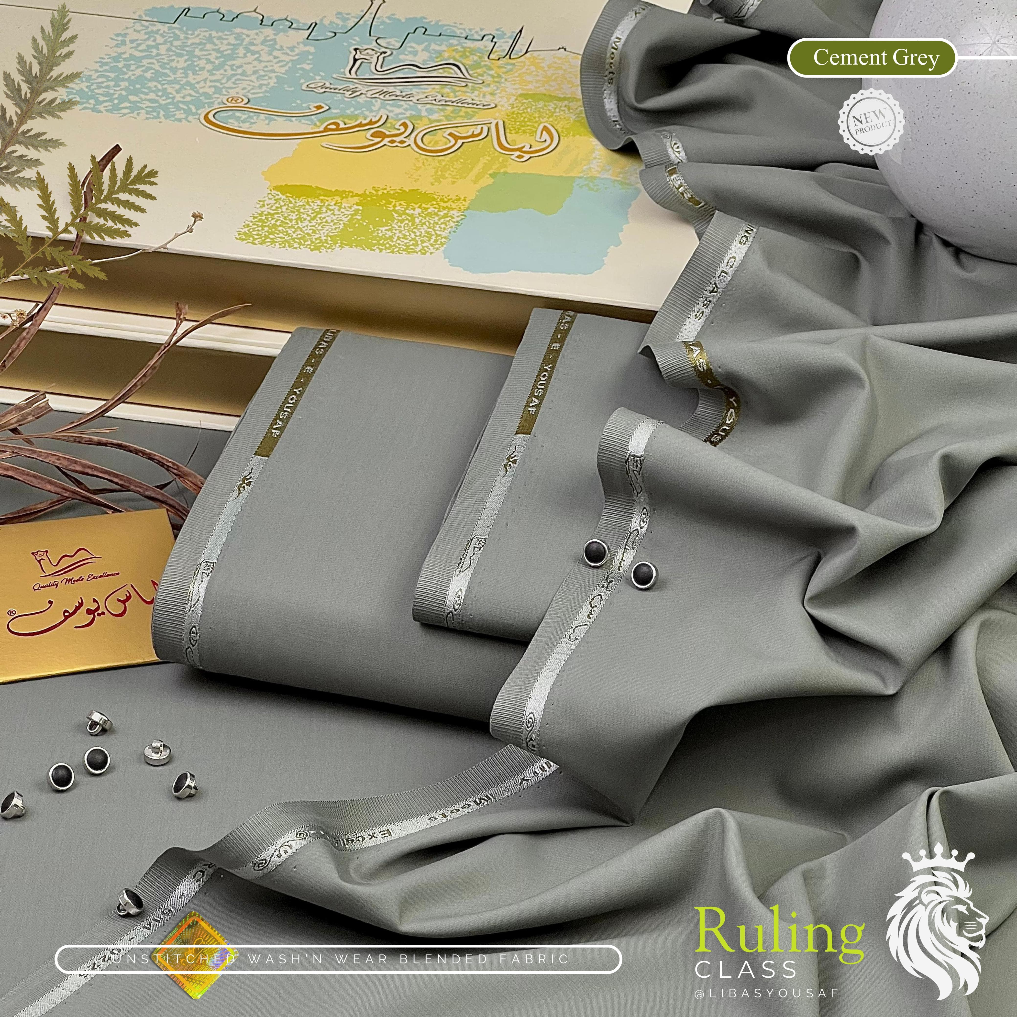 Rulling Class | Crafted by Libas e Yousaf | Wash & Wear | Four Season| CEMENT GRAY