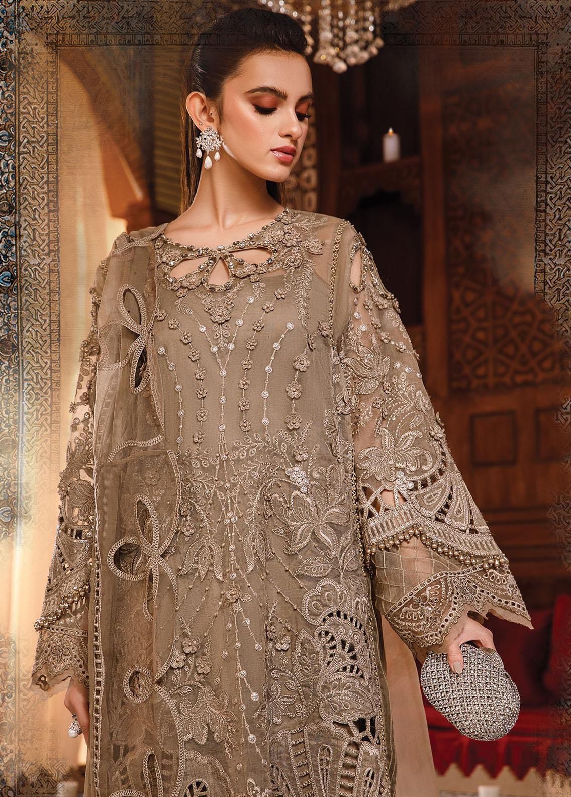 MARIA B EBROIDED Unstithced Ladies Fancy Dress