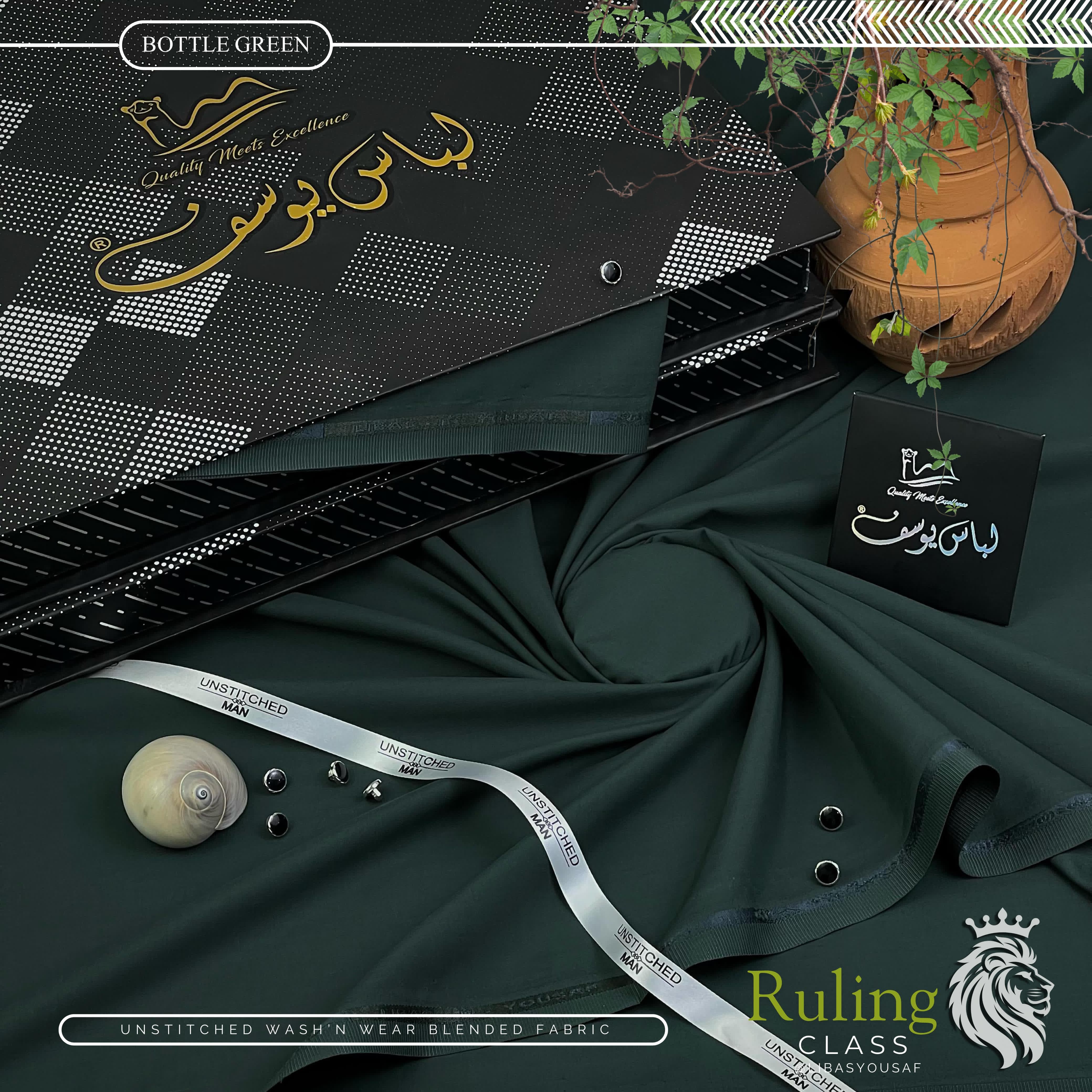 Rulling Class | Crafted by Libas e Yousaf | Wash & Wear | Four Season |BOTEL GREEN