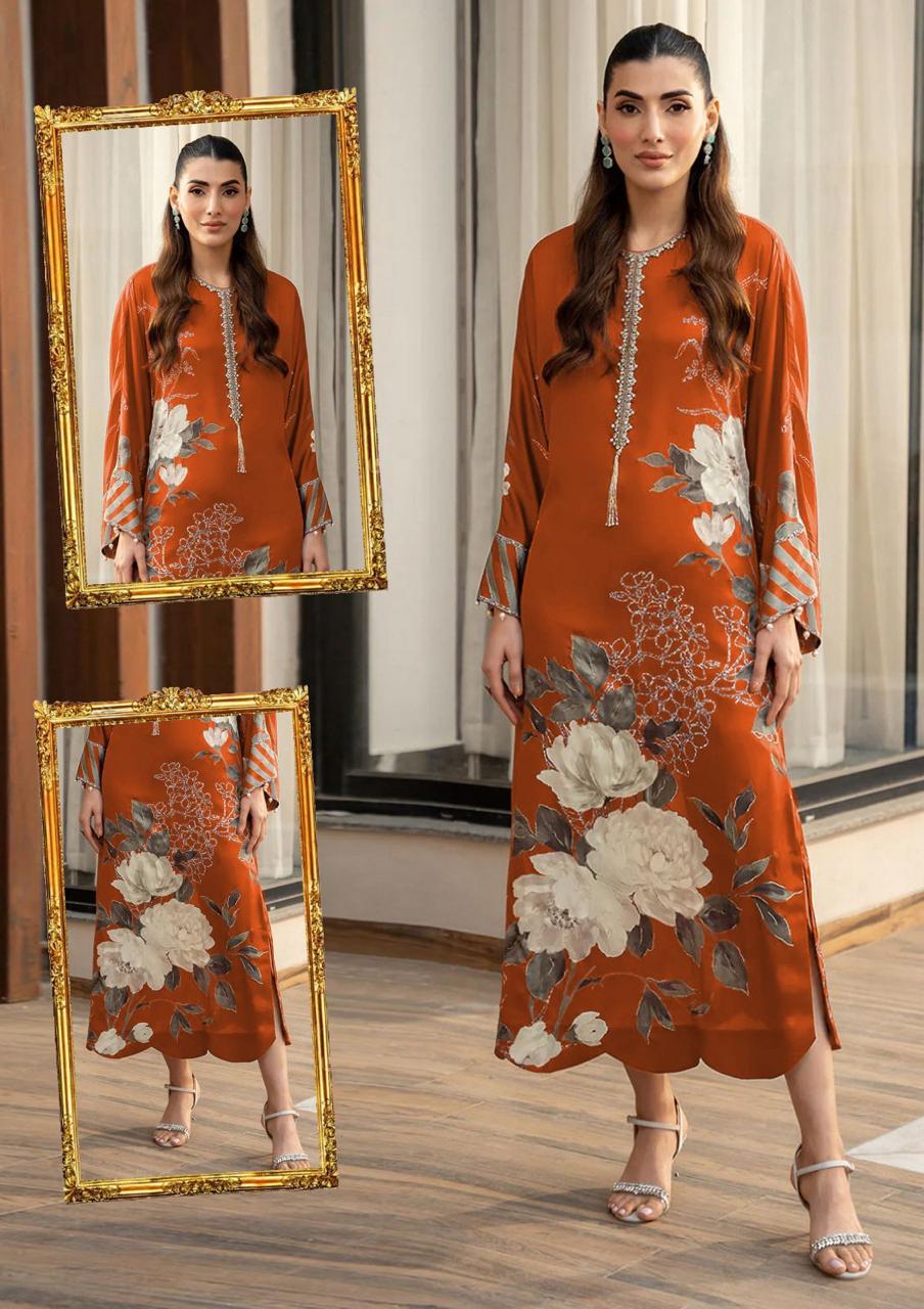 LULUSAR ⏐ SILK ⏐ FLORAL DIGITAL PRINTED ⏐UNSTITCHED ⏐ 3 PC ⏐