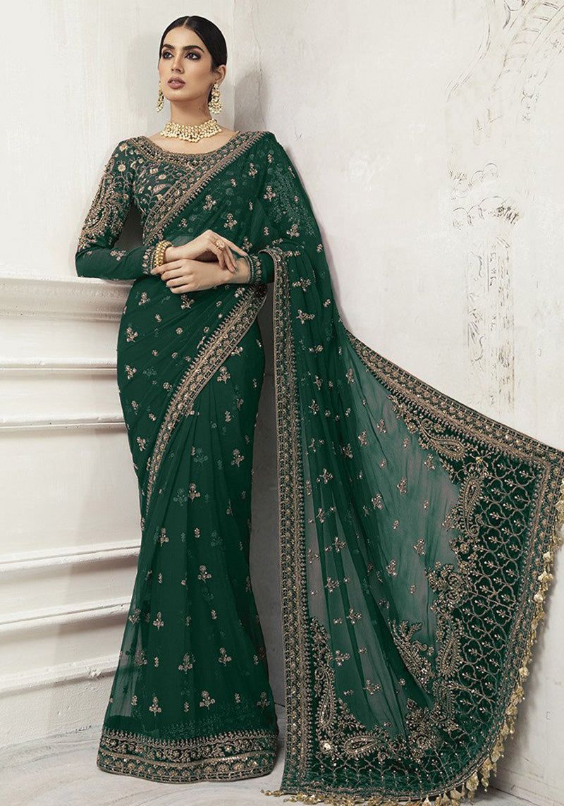 (Copy) Maria B Saree Exclusive Master Blaster Sarhee 916 GREEN