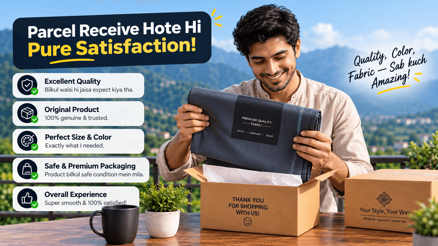After receiving parcel with satisfaction