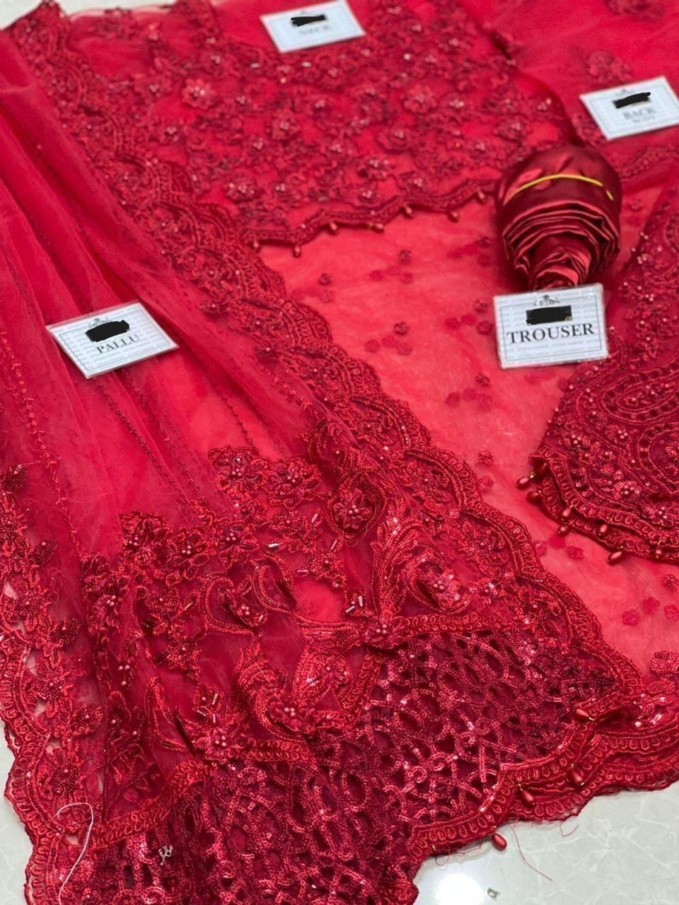 MARIA B ⏐ HEAVY EMBROIDERED  ADDA WORK ⏐ SAREE COLLECTION