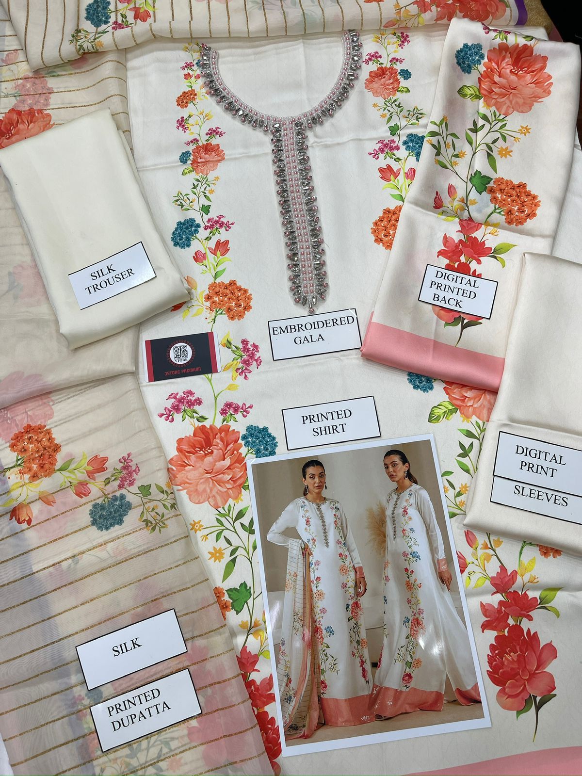LULUSAR ⏐ SILK ⏐ HEAVY EMBROIDERED  ⏐ STONE HAND WORK