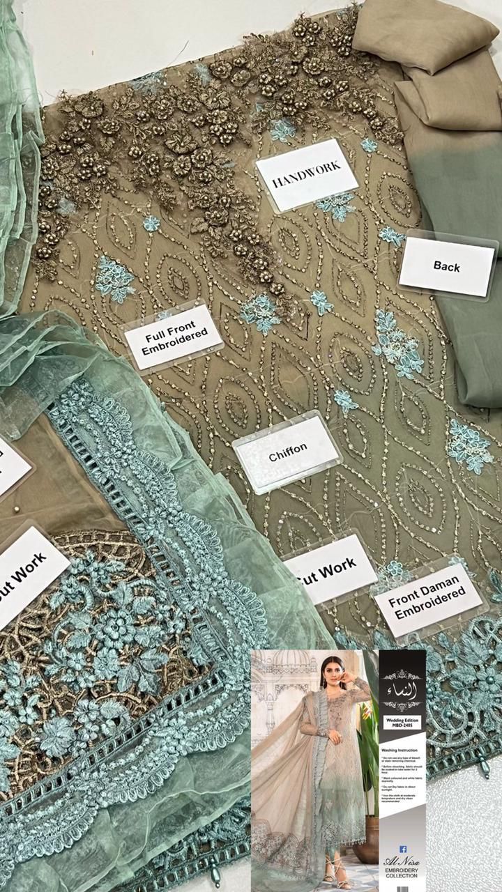 ALNISA ⏐ CHIFFON ⏐ EMBELLISH HAND  EMBROIDERED ⏐ SEQUENCE WORK