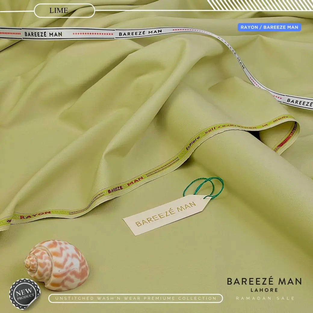 BAREEZE' MAN - Premium Rayon Wash'n Wear (Summer Collection) - Lime