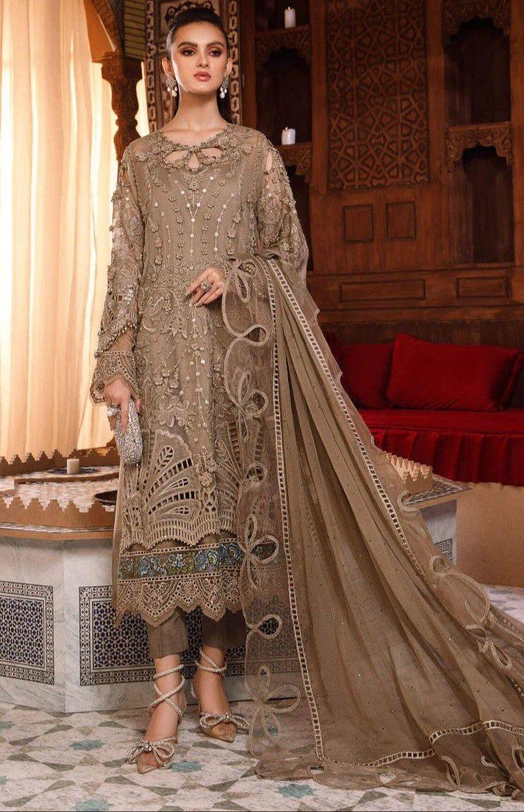 MARIA B EBROIDED  Unstithced Ladies Fancy Dress
