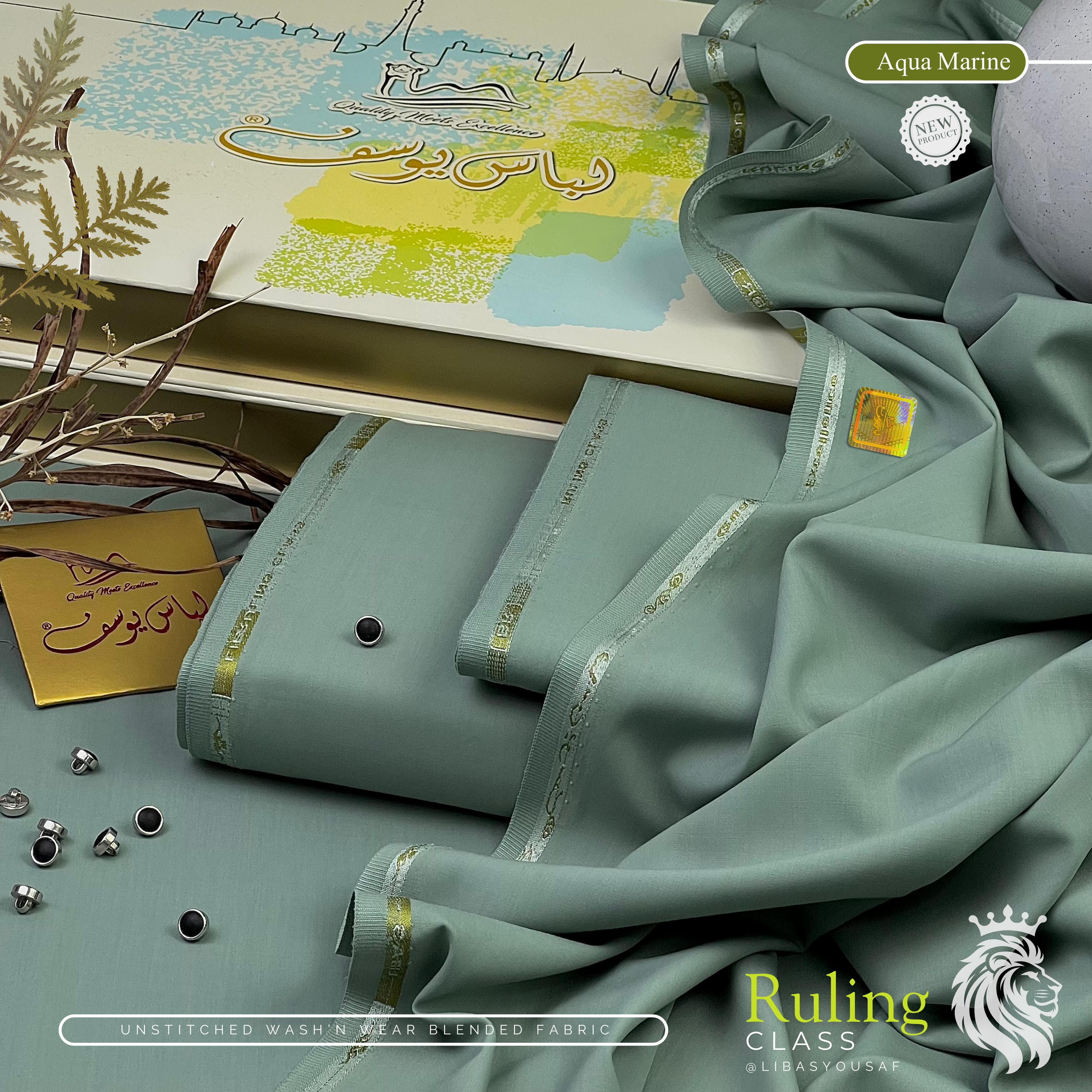 Rulling Class | Crafted by Libas e Yousaf | Wash & Wear | Four Season |AQUA MARIEN
